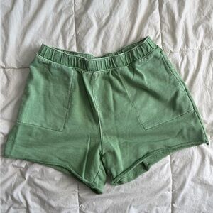 Green sweat shorts